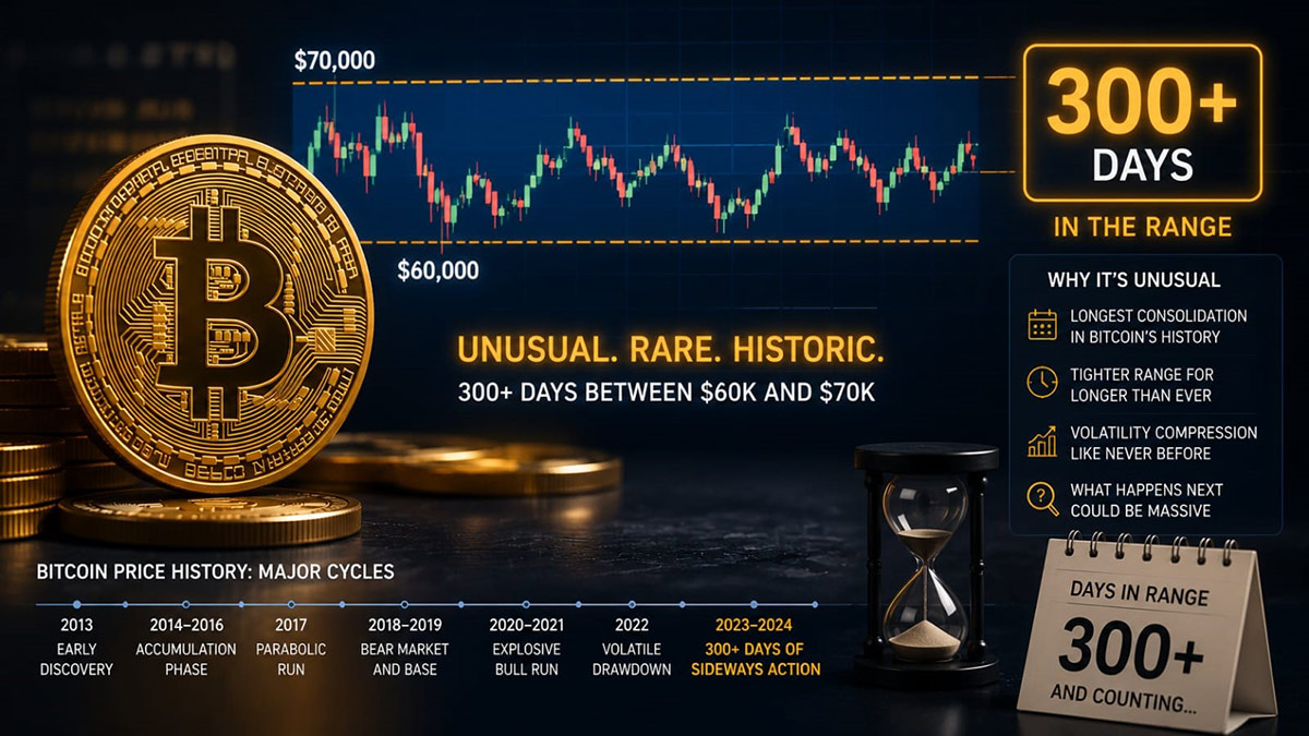 Bitcoin Has Spent 300+ Days Between $60K and $70K — Here's Why That's Historically Unusual